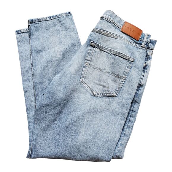 Lucky Brand Jeans Men 38 x 32 Athletic Straight 410 Distressed Pants Medium Wash - Picture 3 of 9